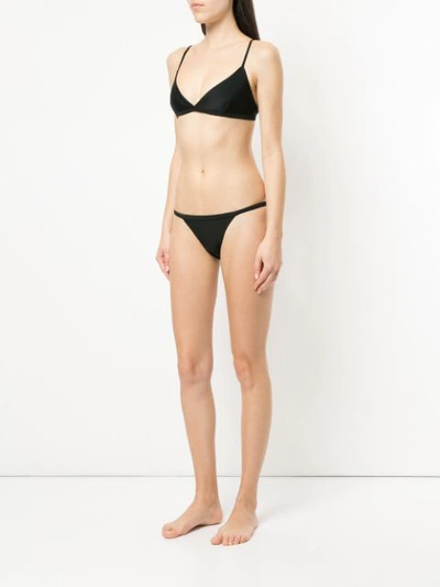 Matteau The Tri Crop Black Bikini Top In Black