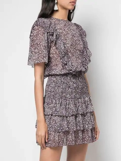 Shop Les Coyotes De Paris Nara Printed Short Dress - Purple