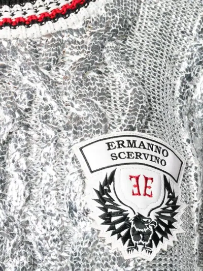 Shop Ermanno Scervino Oversized Metallic Jumper In Silver
