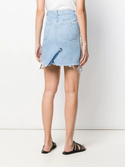 Shop Forte Dei Marmi Couture Distressed Denim Skirt In Blue