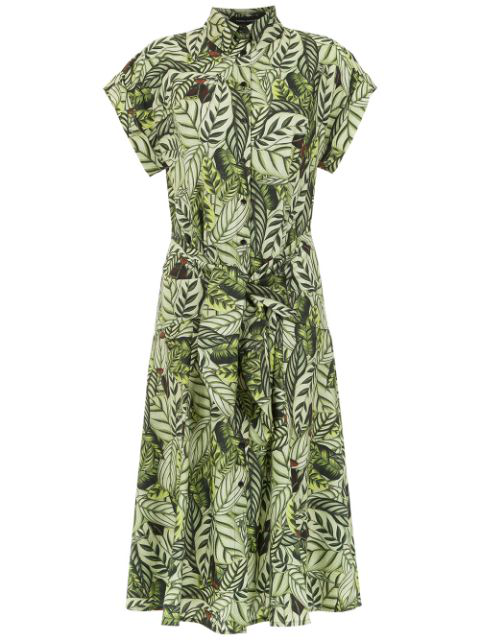Andrea Marques Printed Shirt Dress In Green | ModeSens