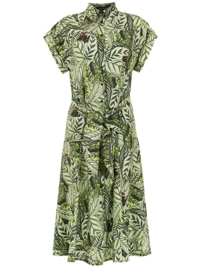 Shop Andrea Marques Printed Shirt Dress In Green