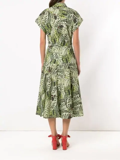 ANDREA MARQUES PRINTED SHIRT DRESS - 绿色