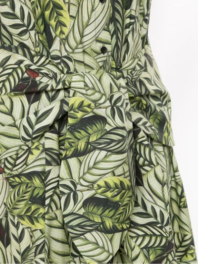 Shop Andrea Marques Printed Shirt Dress In Green