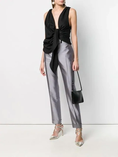 Shop Tom Ford High Rise Straight Trousers In Grey