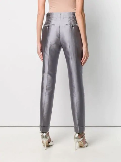 Shop Tom Ford High Rise Straight Trousers In Grey