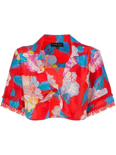 Shop A Peace Treaty Talla Floral Print Tie Shirt In Red