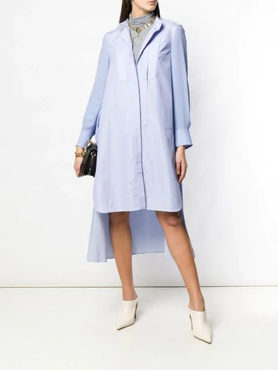 Shop Chloé Asymmetric Hem Dress In Blue