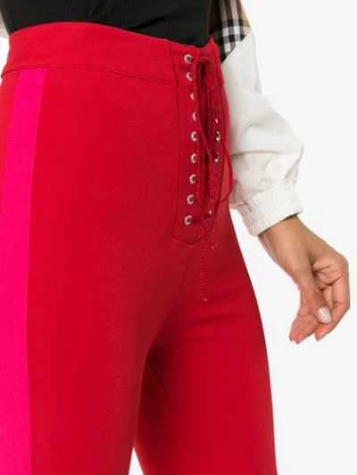 Ben Taverniti Unravel Project Unravel Project Lace Up Skinny Trousers In Red