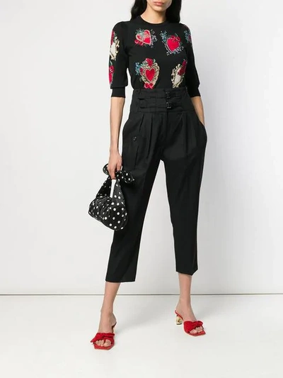 Shop Dolce & Gabbana Heart Intarsia Sweater - Black
