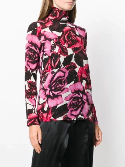 Shop Prada Sheer Roses Top In White