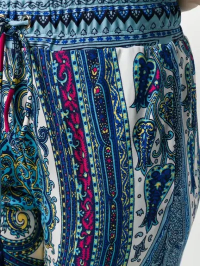 Shop Etro Paisley Print Flared Trousers In Blue