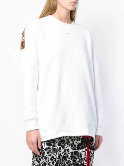 Shop N°21 Nº21 Sequinned Back Sweatshirt - White