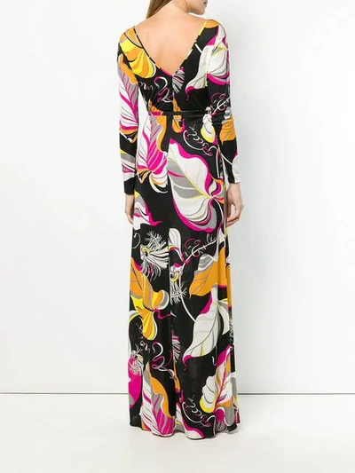 EMILIO PUCCI ABSTRACT PRINT COLUMN DRESS - 黑色