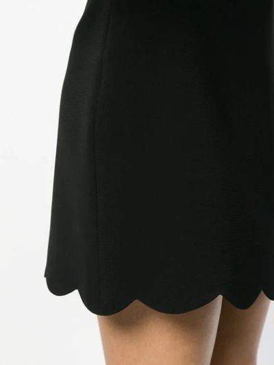 Shop Miu Miu Scalloped Mini Skirt In Black