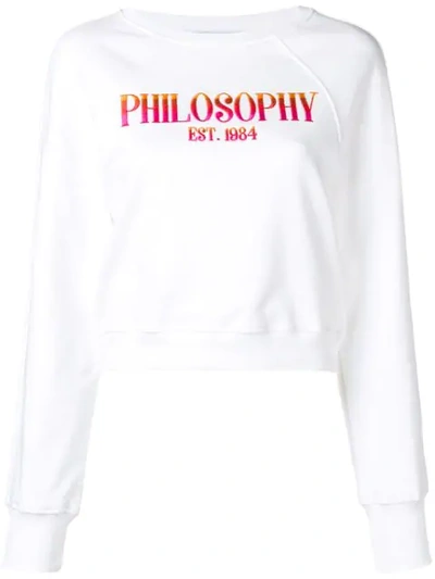 Shop Philosophy Di Lorenzo Serafini Long-sleeve Logo Sweatshirt In White