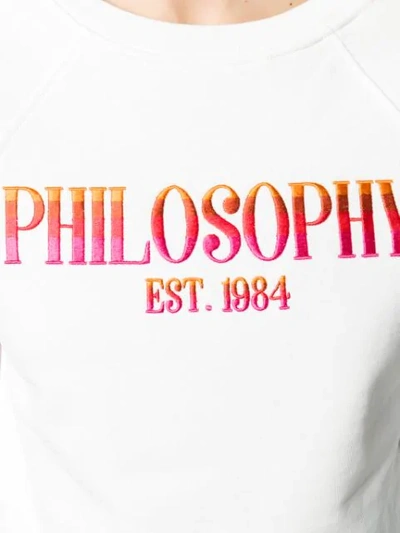 Shop Philosophy Di Lorenzo Serafini Long-sleeve Logo Sweatshirt In White