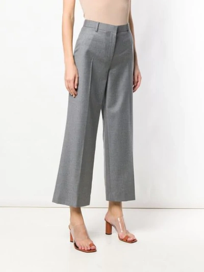 Shop The Row Flannel Cropped Trousers In Grey