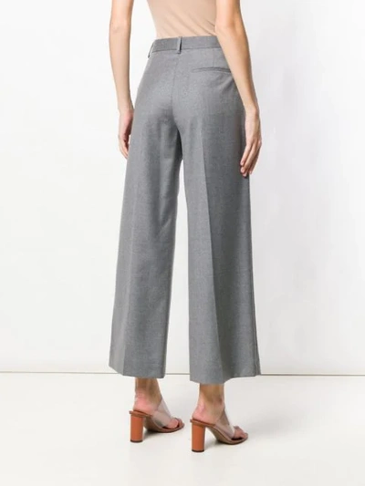 Shop The Row Flannel Cropped Trousers In Grey