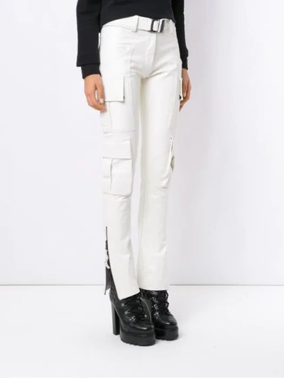 Shop Andrea Bogosian Straight Fit Trousers In White