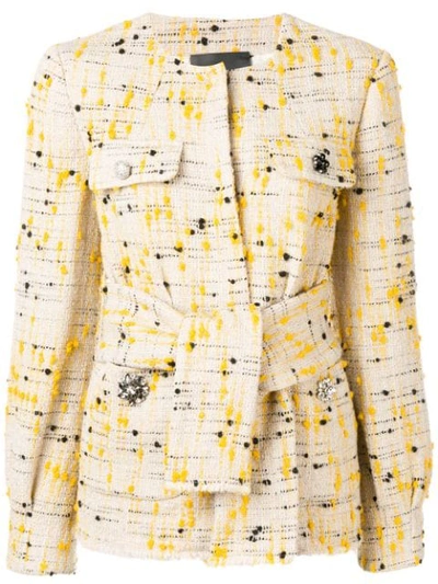 Shop Erika Cavallini Bouclé-tweed Jacket - Neutrals