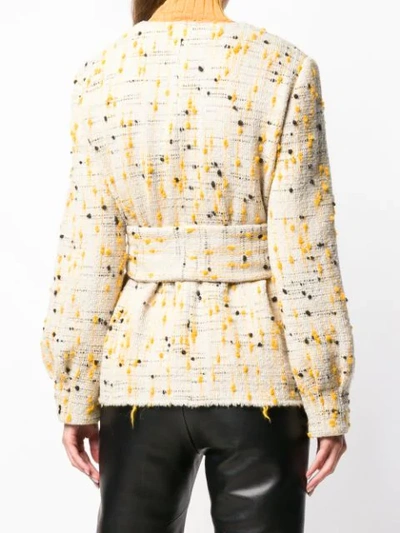 Shop Erika Cavallini Bouclé-tweed Jacket - Neutrals
