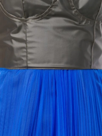 MAISON MARGIELA 百褶层搭紧身胸衣式连衣裙 - 蓝色