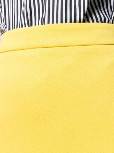 Shop Prada Virgin Wool A-line Skirt In Yellow