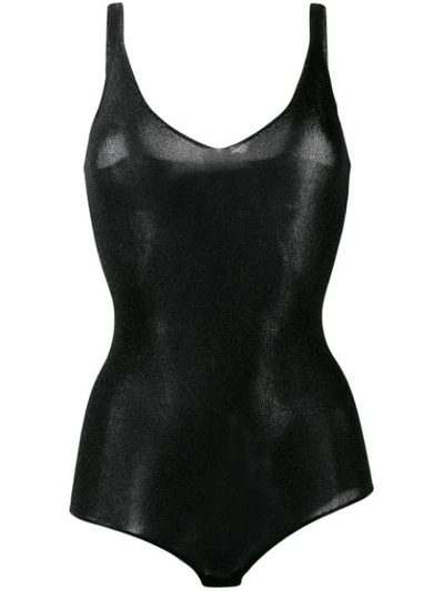 Shop Brunello Cucinelli V-neck Bodysuit - Black