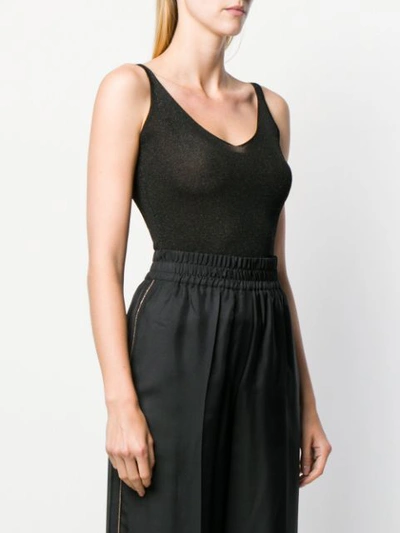 Shop Brunello Cucinelli V-neck Bodysuit - Black