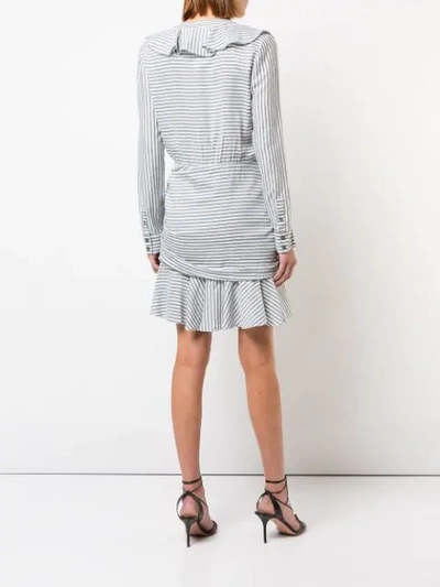 Shop Veronica Beard Asymmetric Stripe Dress In Blue