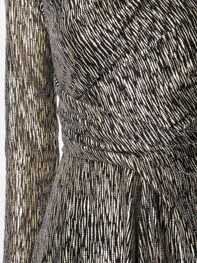 Shop Talbot Runhof Patterned Wrap Dress In Metallic