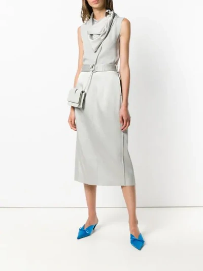 Shop Joseph Byron Belted Midi Skirt In Grey
