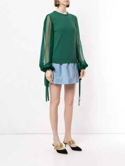 Shop N°21 Contrast Blouse In Green
