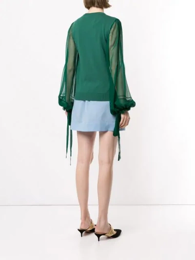 Shop N°21 Contrast Blouse In Green