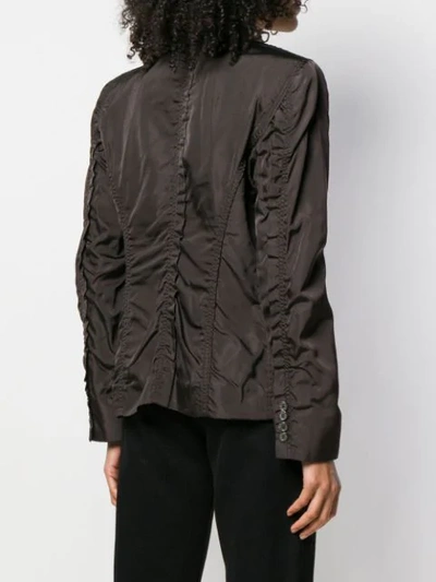 Pre-owned Saint Laurent Single Breasted Silk Jacket In Brown