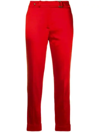 Shop Tom Ford Cropped Cigarette Trousers In Red