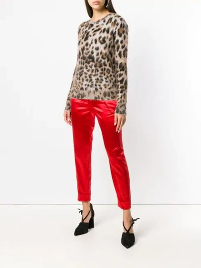 Shop Tom Ford Cropped Cigarette Trousers In Red