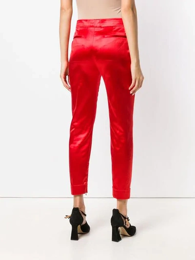 Shop Tom Ford Cropped Cigarette Trousers In Red