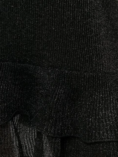 Shop Moschino Ruffled Hem Ribbed Dress In Black