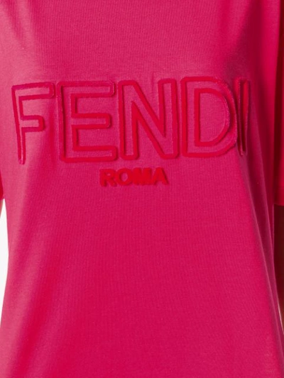 FENDI LOGO全棉T恤 - 粉色