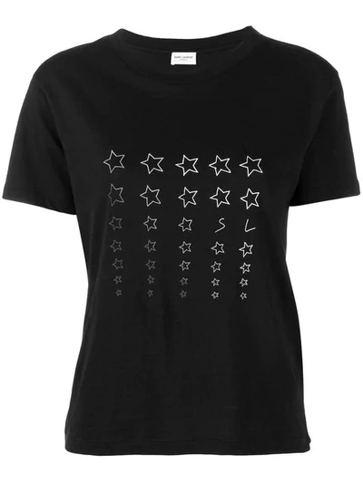 Shop Saint Laurent Star Print T-shirt In Black