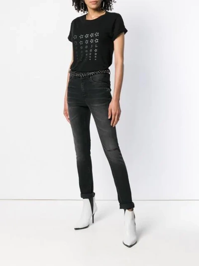 Shop Saint Laurent Star Print T-shirt In Black