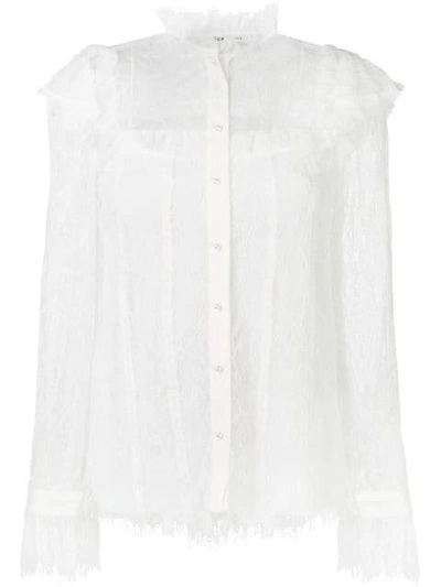 Shop Alice And Olivia Malinda Lace Blouse In White