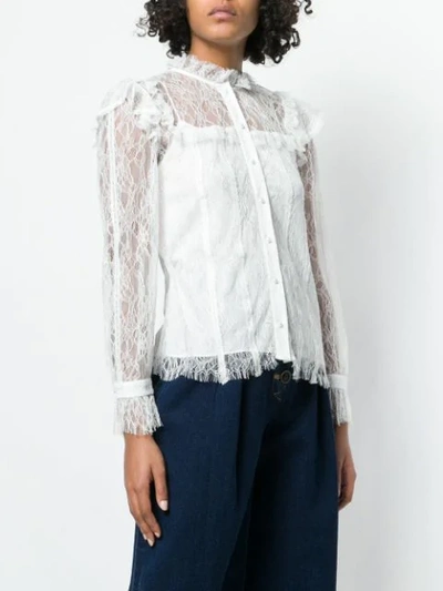 Shop Alice And Olivia Malinda Lace Blouse In White