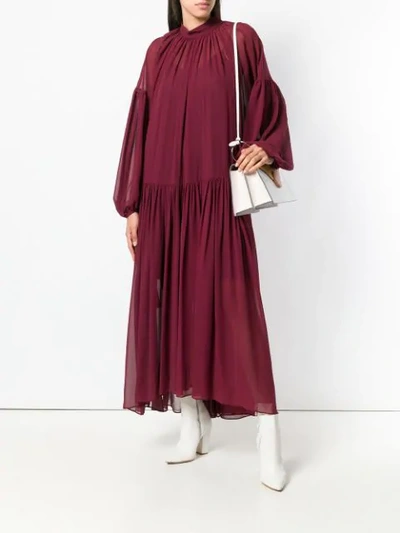 Shop Stella Mccartney Oversized Sheer Dress In Red