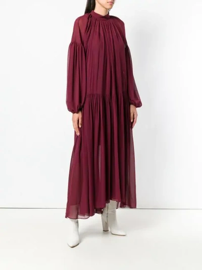 Shop Stella Mccartney Oversized Sheer Dress In Red