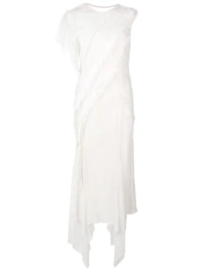Shop Jason Wu Collection Draped Asymmetric Dress In White