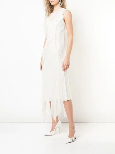 Shop Jason Wu Collection Draped Asymmetric Dress In White