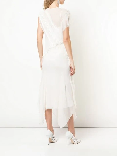 Shop Jason Wu Collection Draped Asymmetric Dress In White